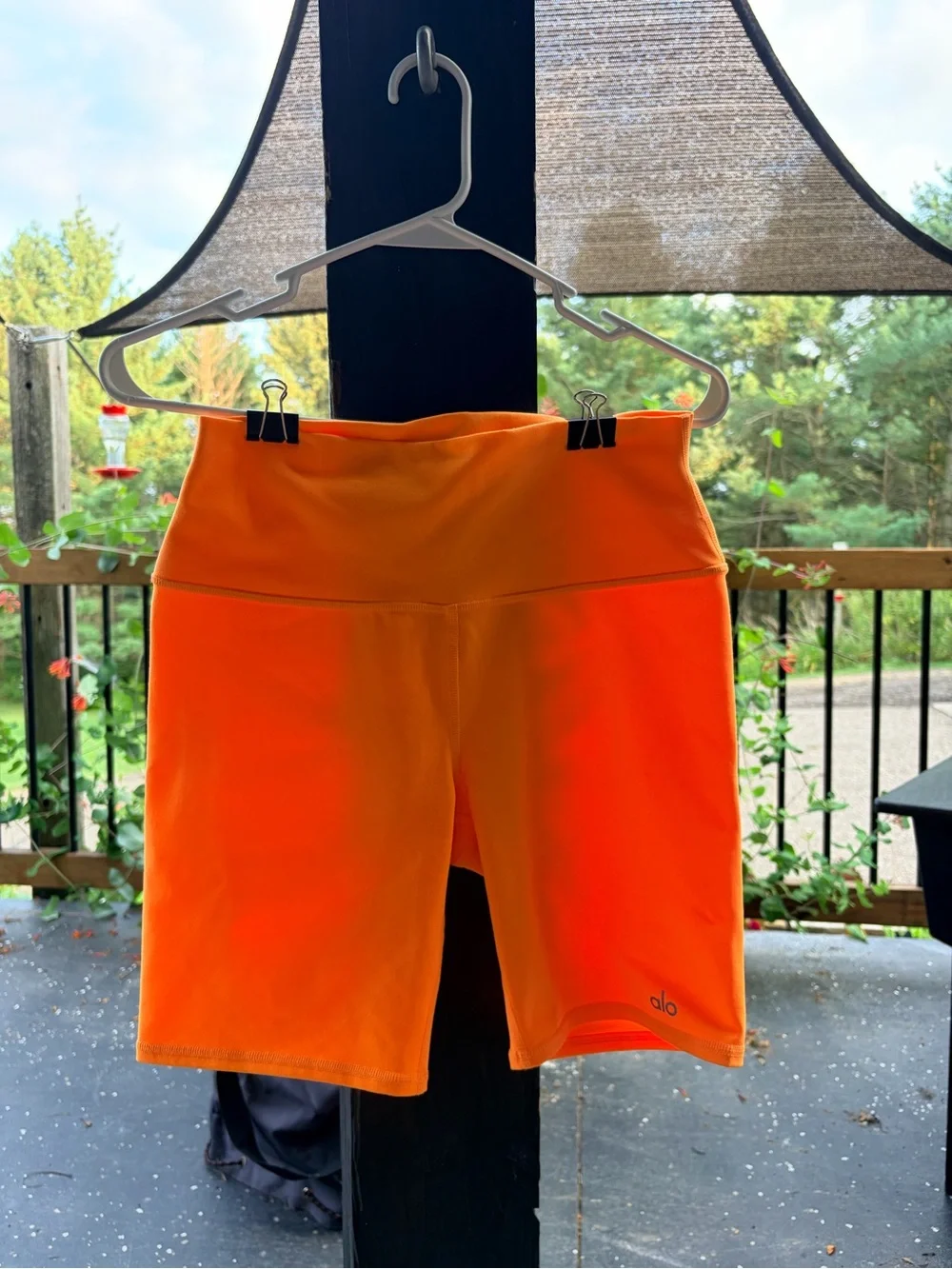 Alo High-Waisted Orange Women's Bike Shorts